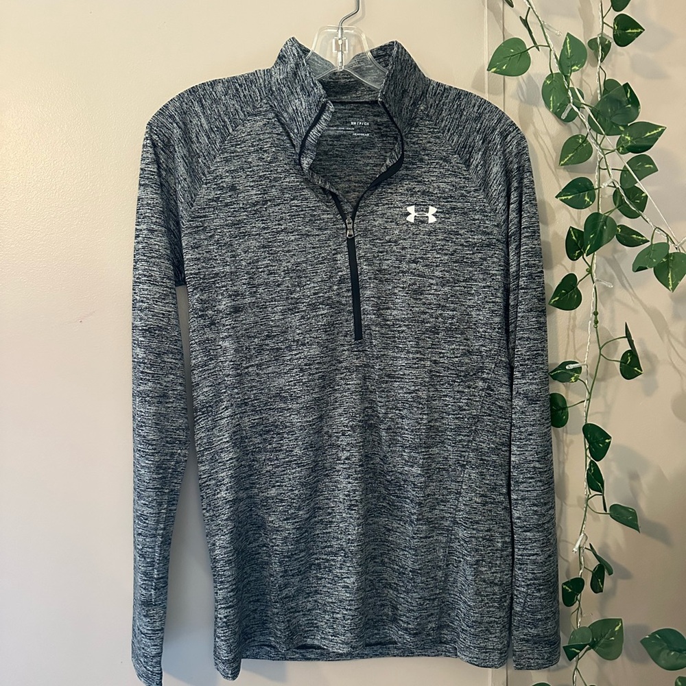 Under Armour Black and Gray Quarter-Zip Pullover